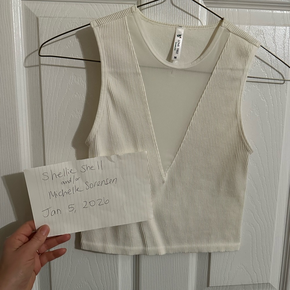 Love Tree white Ribbed Crop Top - Willow boutique
